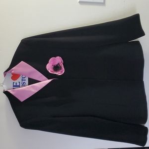 Black and Pink Kasper 2 Petite Skirt Suit